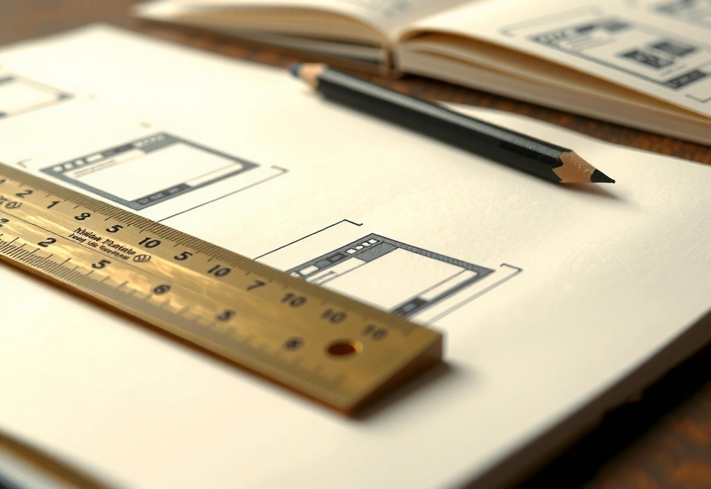 Paper sketches on a desk