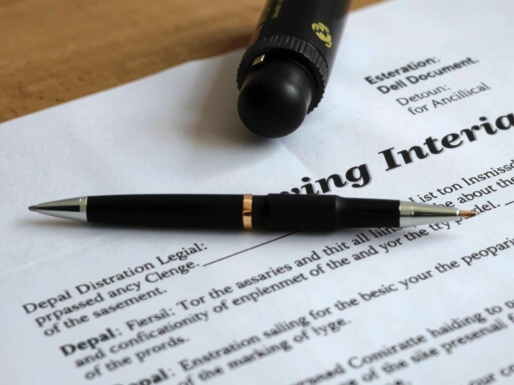 Terms document on paper